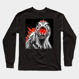 gojira the king of the kaiju monsters goes nuclear Long Sleeve T-Shirt